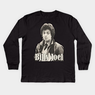 billy Joel grunge effect Kids Long Sleeve T-Shirt